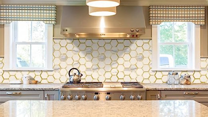 Hexagon Peel and Stick on Backsplash For Kitchen