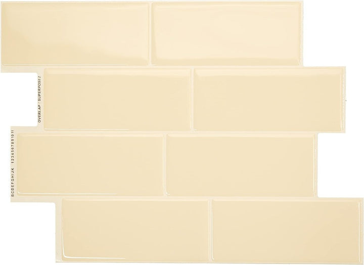 Beige 3D Adhesive Peel and Stick Tile