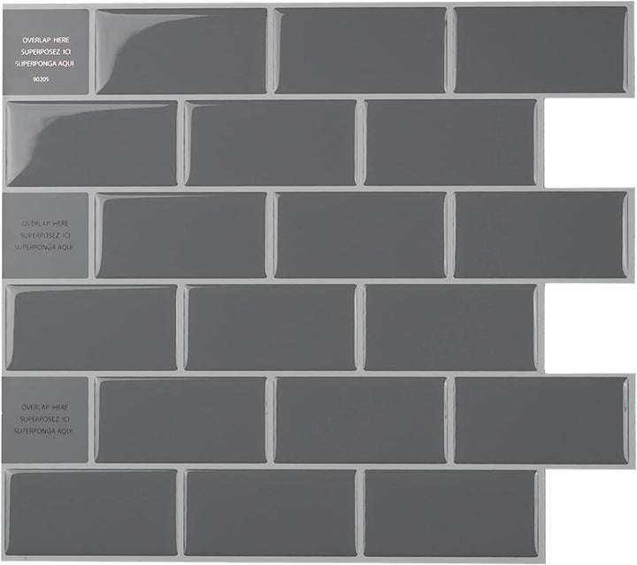 Dark Gray 3D Adhesive Peel and Stick Tile