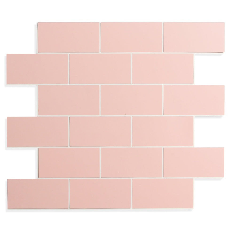 Subway Backsplash in Pink