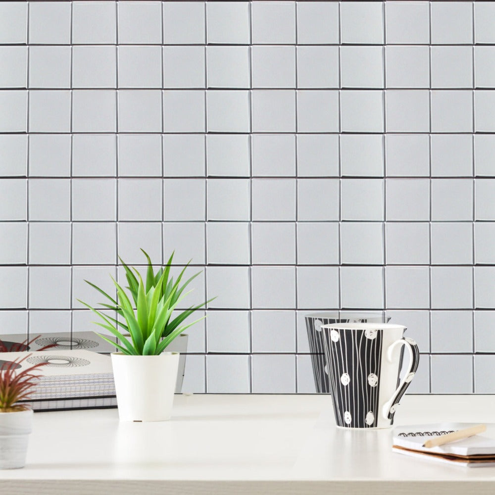 Silver Mirror Metal Tile For Living Room 