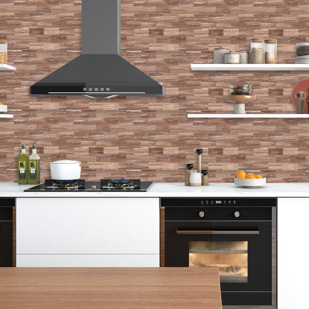 Peel and Stick Wood Tile Backsplash For Kitchen