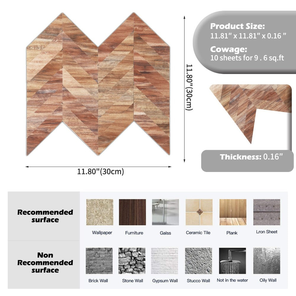 the size of herringbone tile