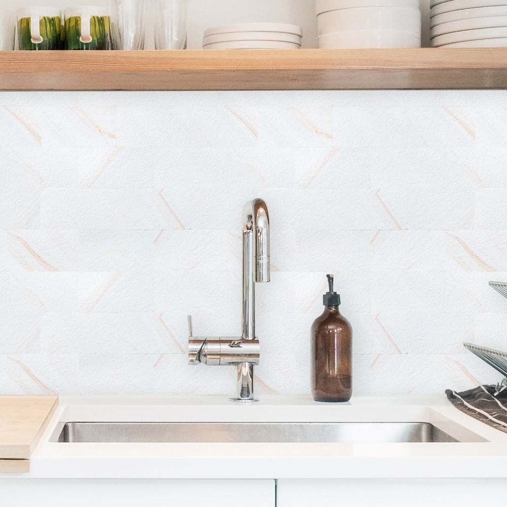 subway tile stick on kitchen wall