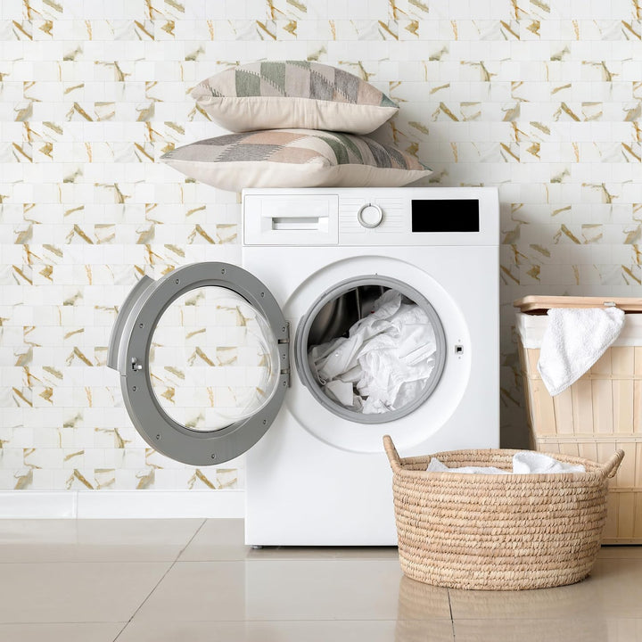 peel and stick stone tile for laundry room