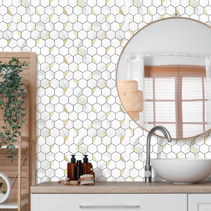 peel and stick hexagon tile for bathroom