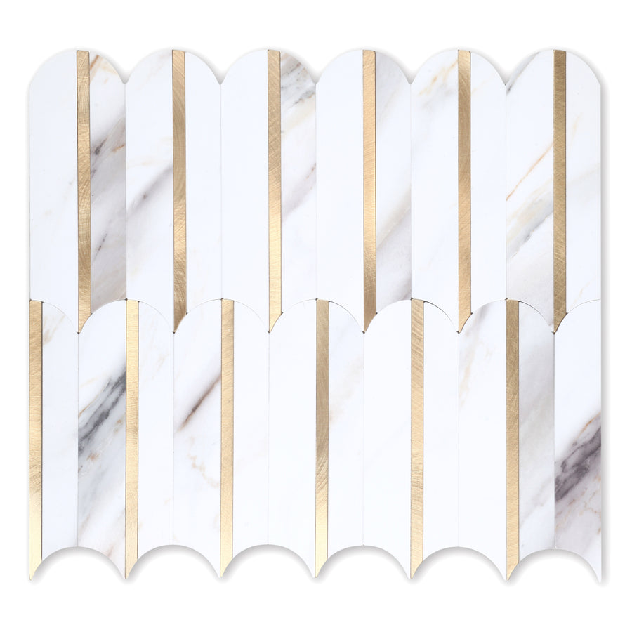 Marble Mixed Metal Gold backsplash tile peel and stick