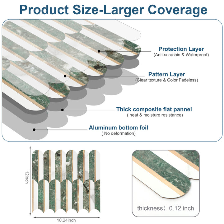 Peel-and-stick tile size guide