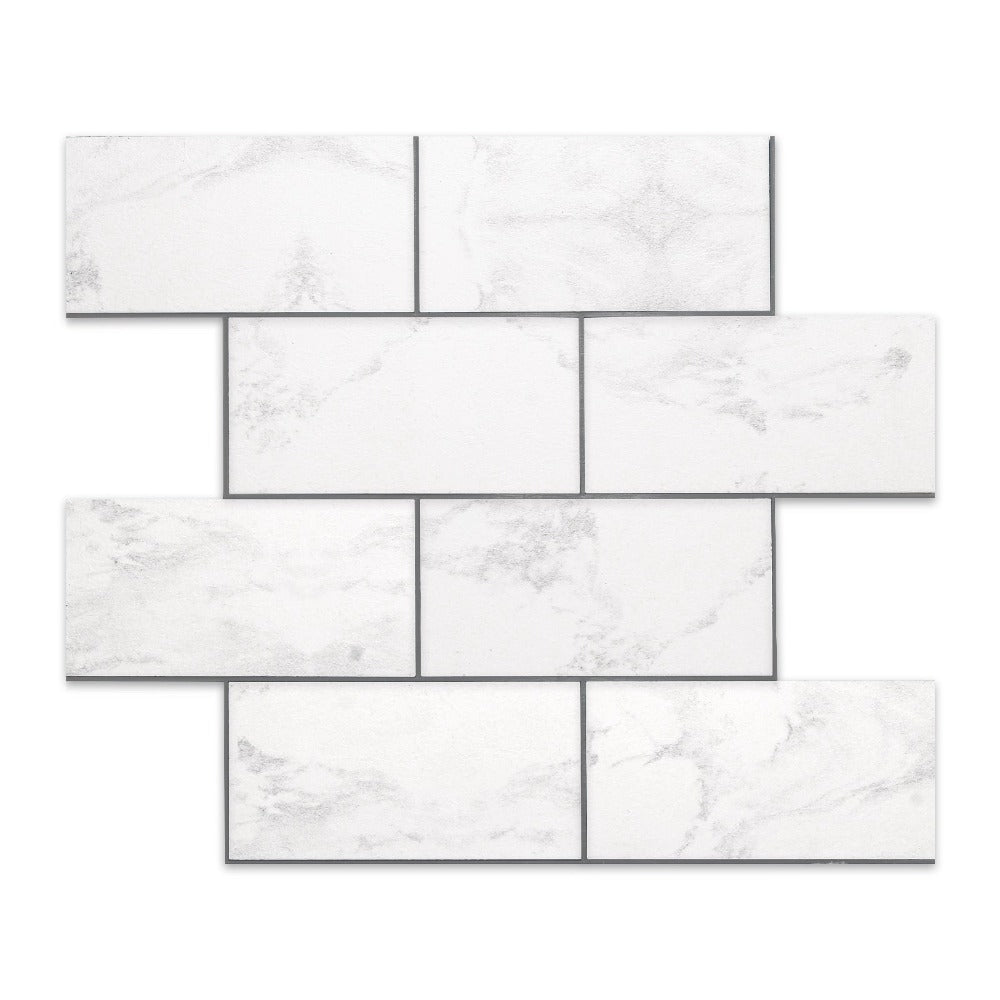 Marble White Peel and Stick Backsplash Tile