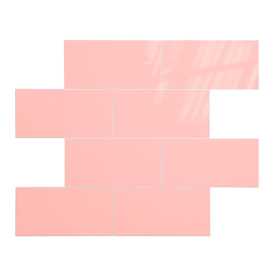 Pink peel and stick tile