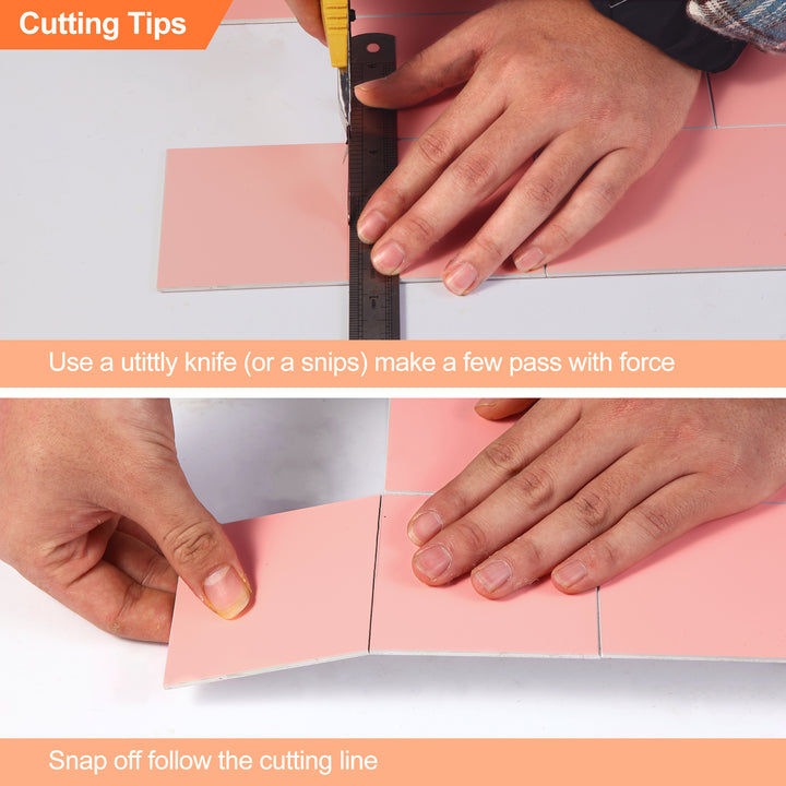 Trimming self-adhesive tiles