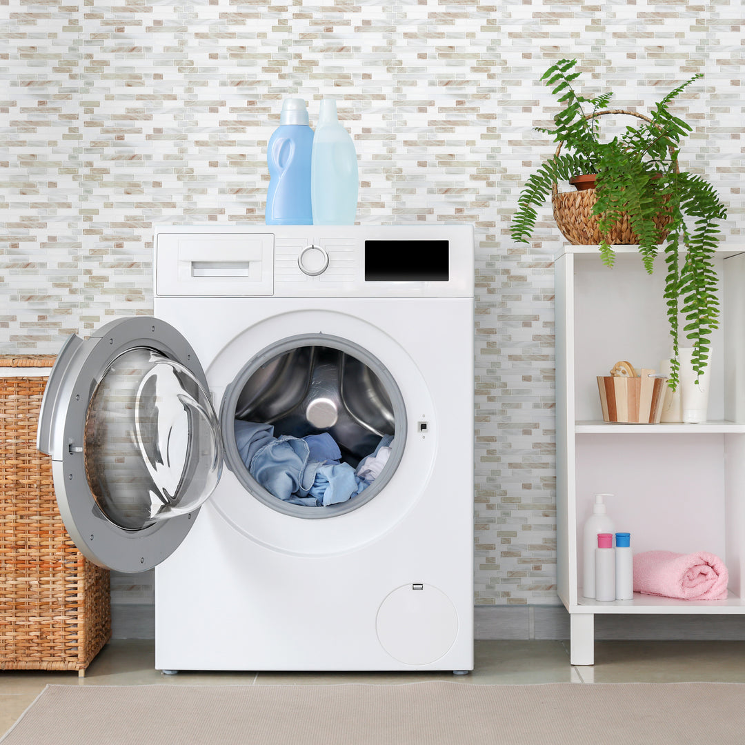 peel and stick vinyl tile for laundry room