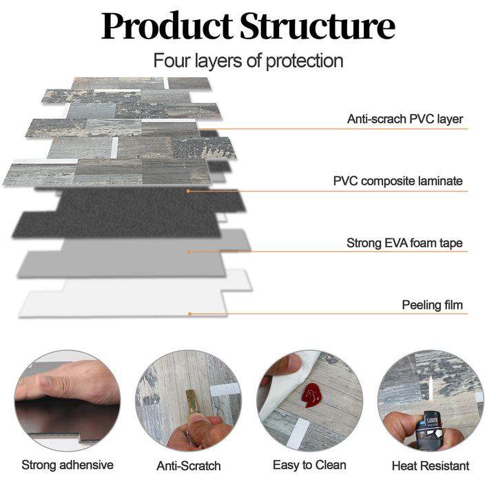 subway tile structure