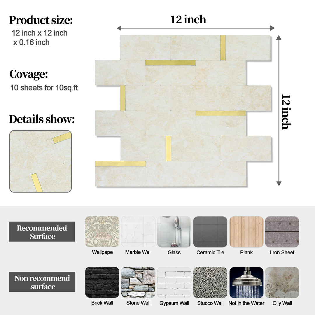 subway backsplash tile size