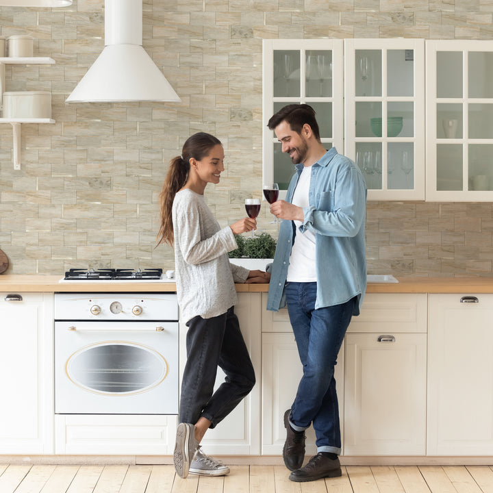 Stick-on kitchen wall tile