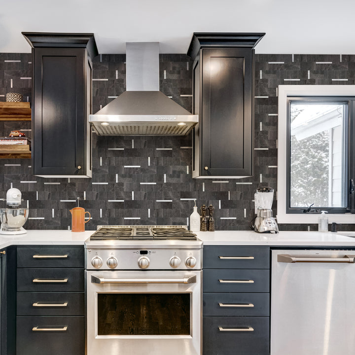 Self-adhesive tile for kitchen walls