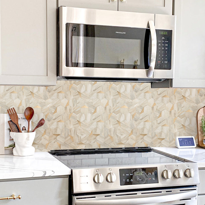 peel and stick hexagon tile for kitchen