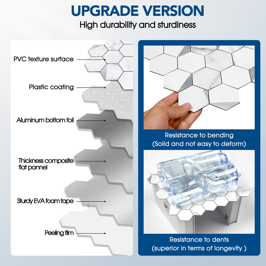 peel and stick hexagon tile