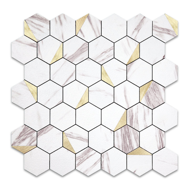 Hexagon Tiles Carrara Mixed Meta