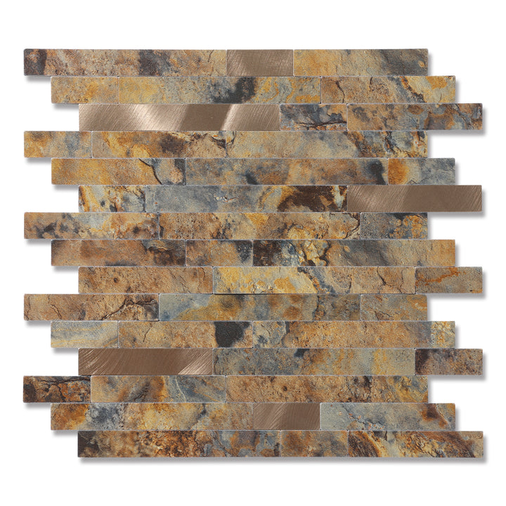 Rusty Peel and Stick Stone Backsplash