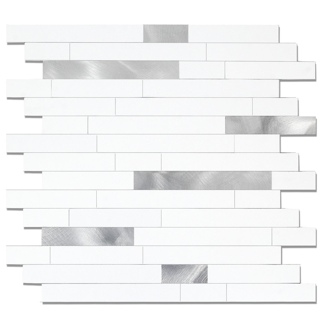 white peel and stick wall tile