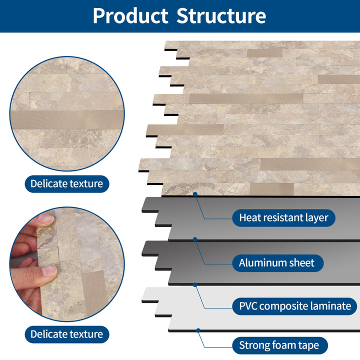 Internal framework of self-adhesive tiles