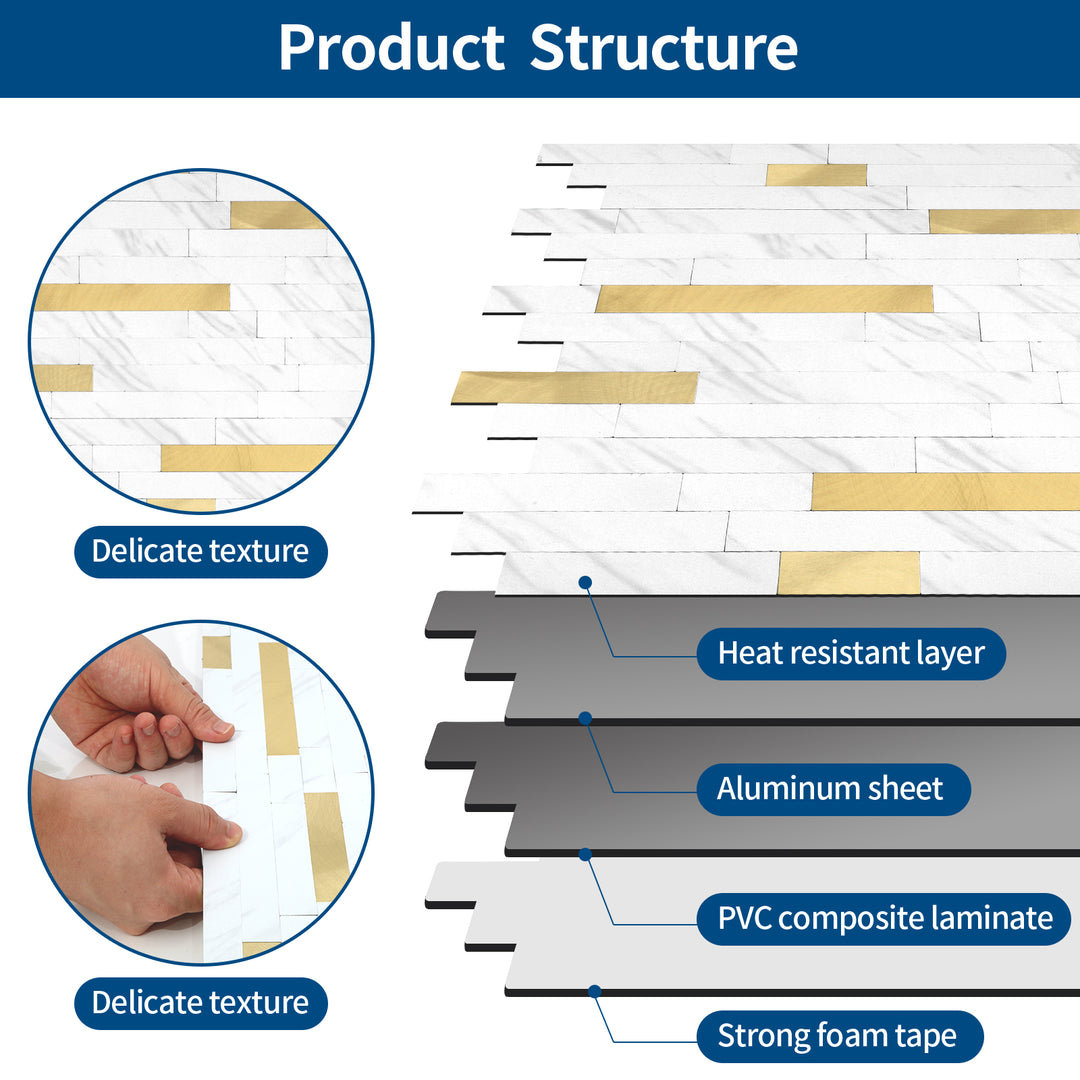 Internal structure of peel-and-stick tiles