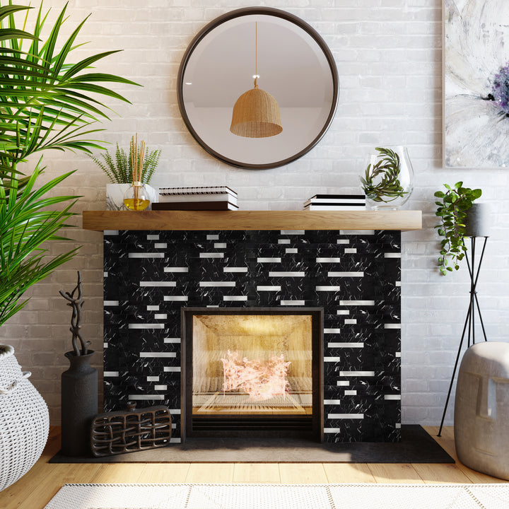 peel and stick fireplace tile