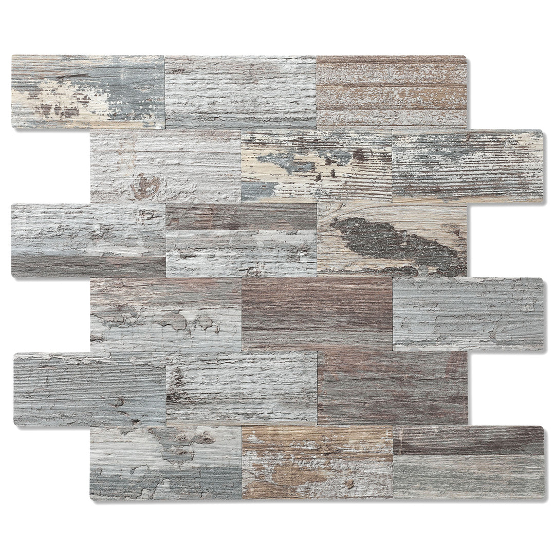 Ecru Rustic Peel and Stick Subway Tile