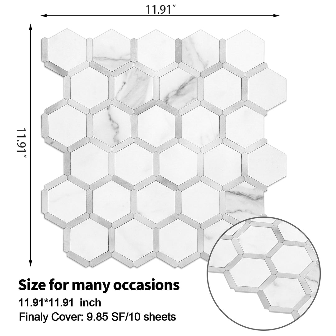 hexagon tile size