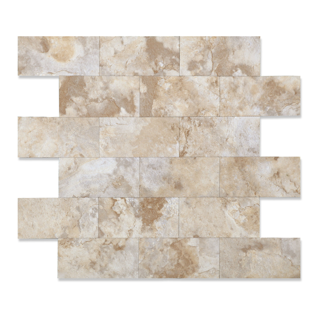 ecru peel and stick subway tile