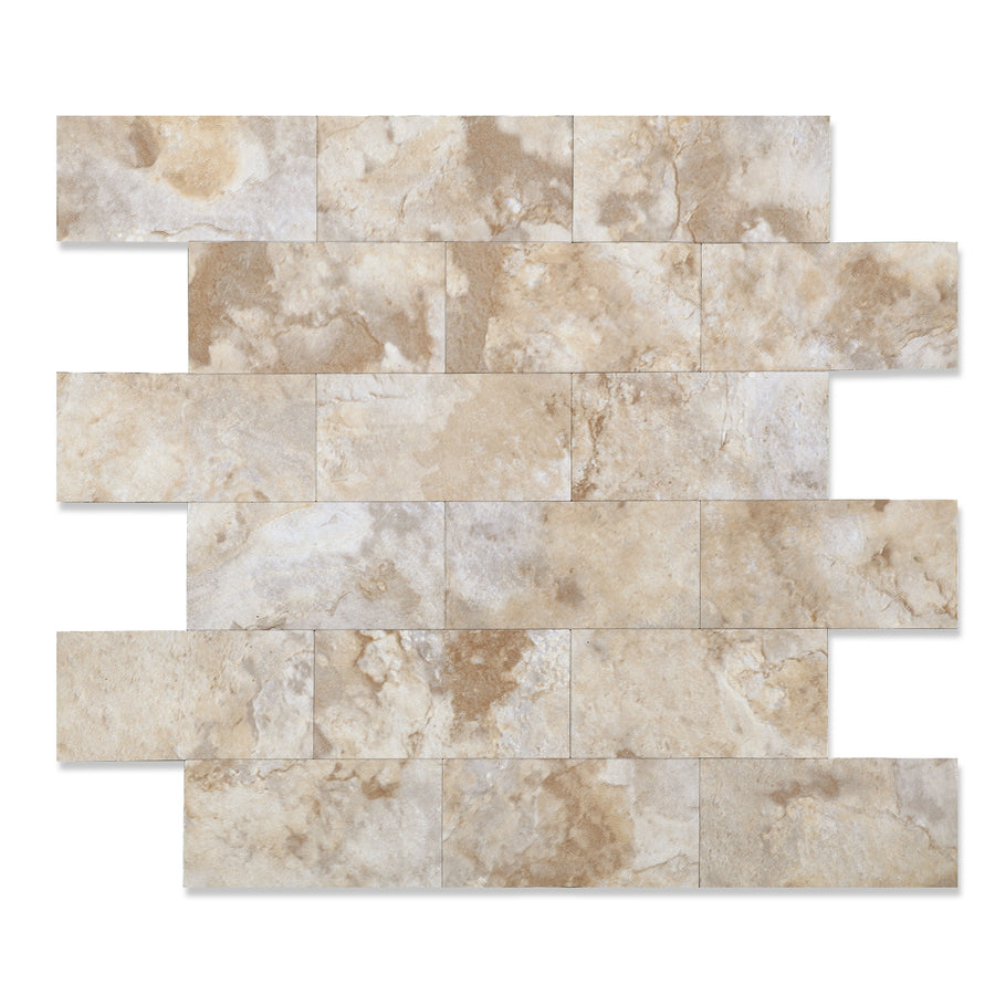 ecru peel and stick subway tile