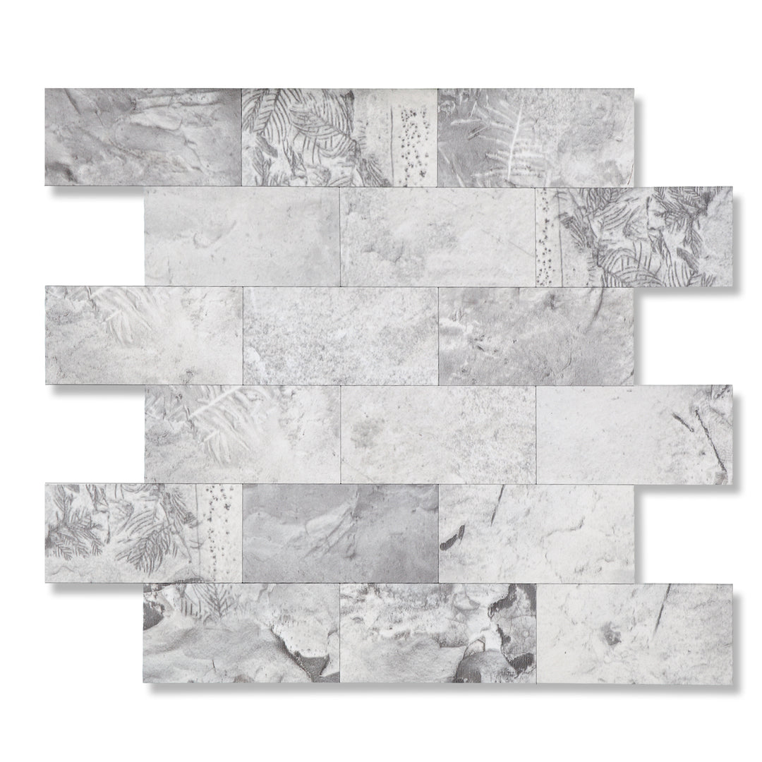 gray stone peel and stick subway tile