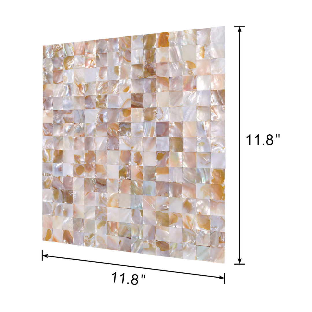 shell mosaic tile size