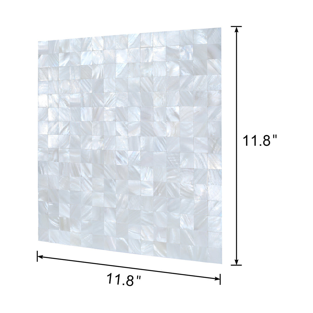 shell mosaic tile size