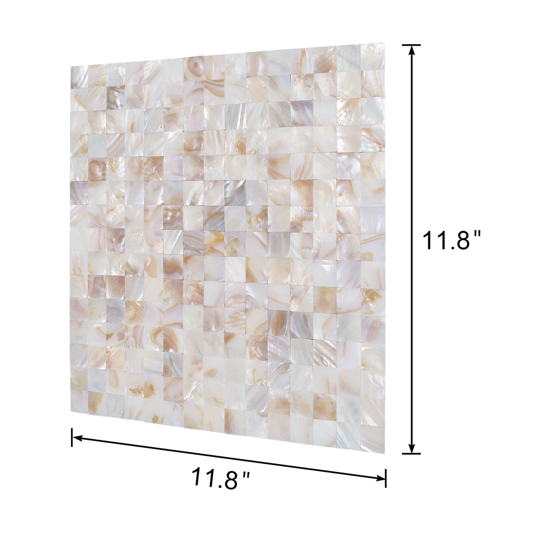 shell mosaic tile size