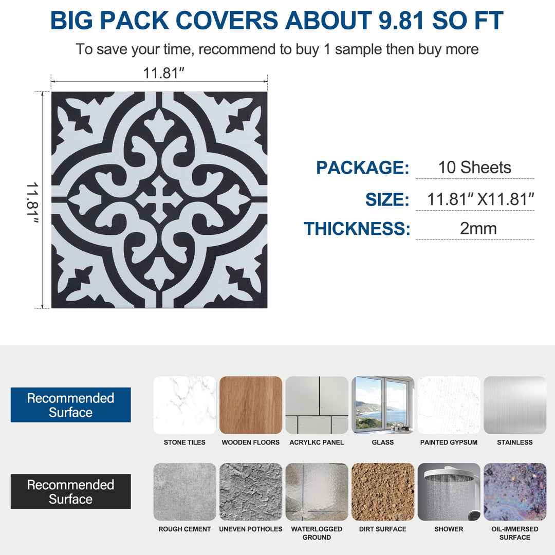 floor tile size