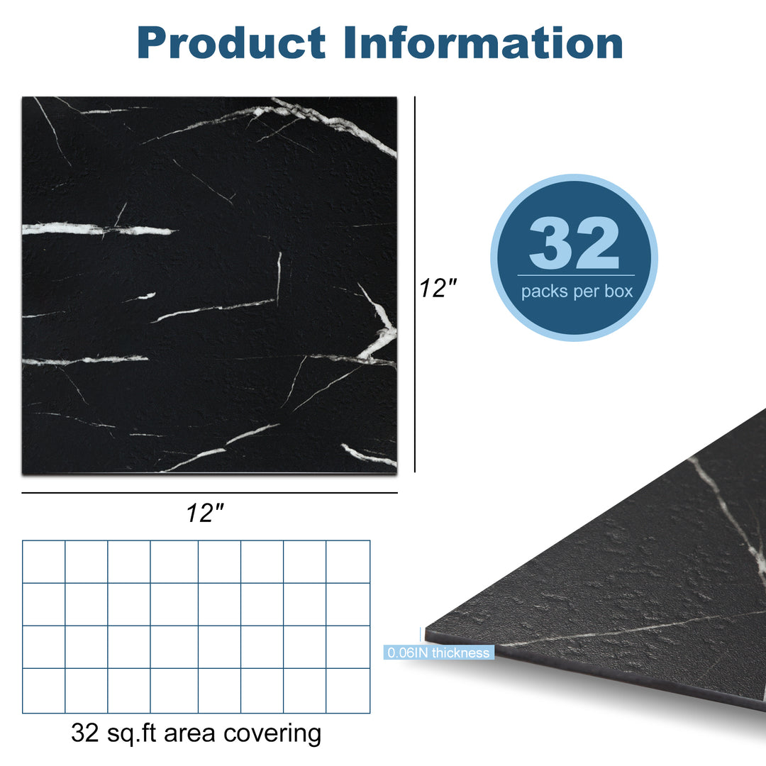 Peel-and-stick floor tile size guide