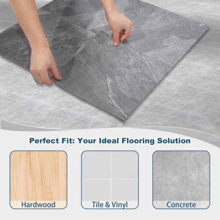 Self-adhesive vinyl floor tiles