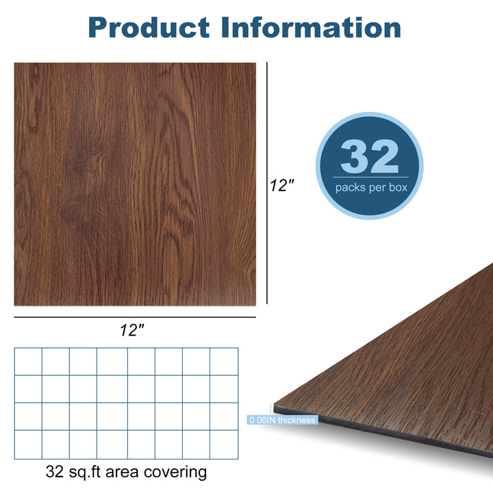 Size specifications of peel-and-stick floor tiles