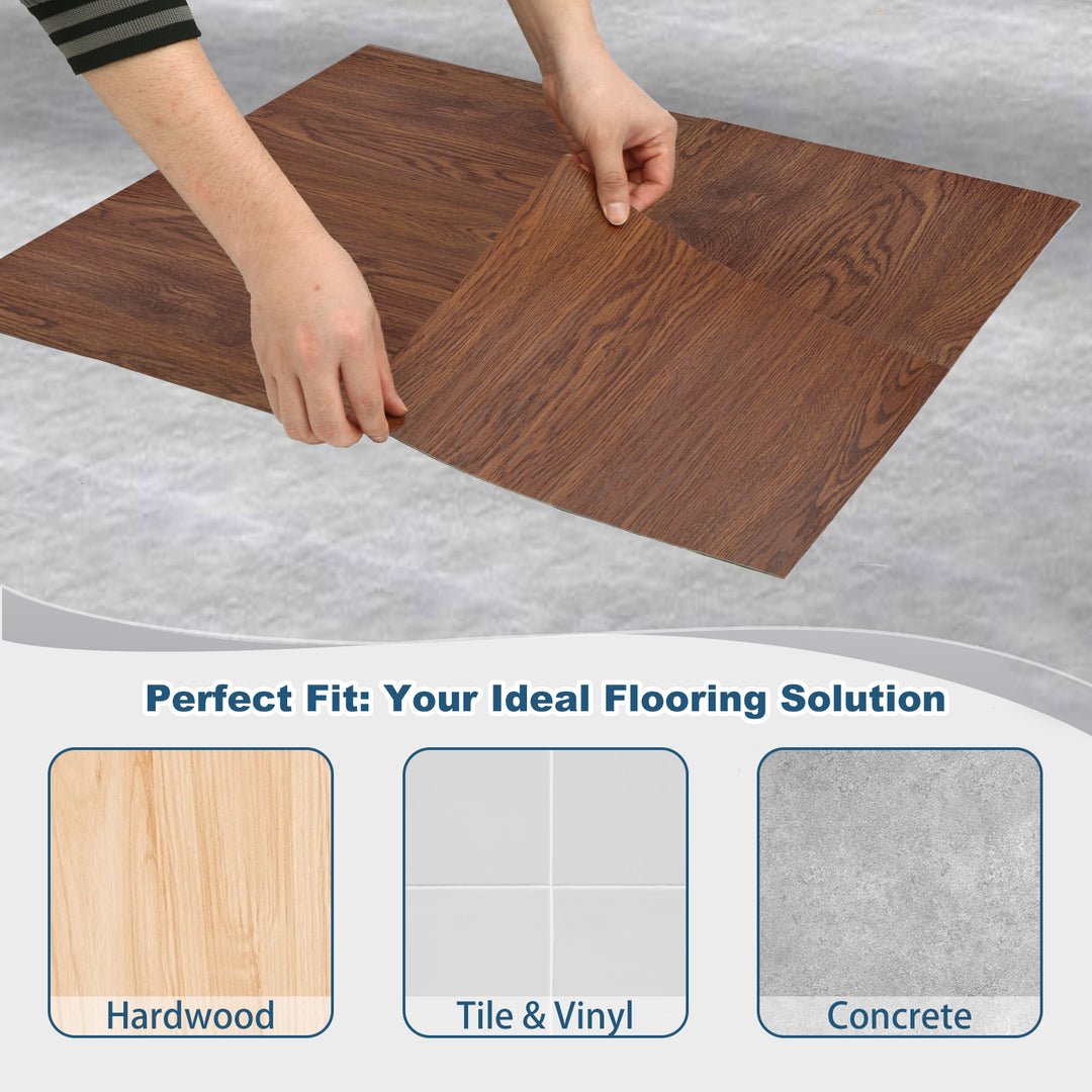 No-mess adhesive floor tiles