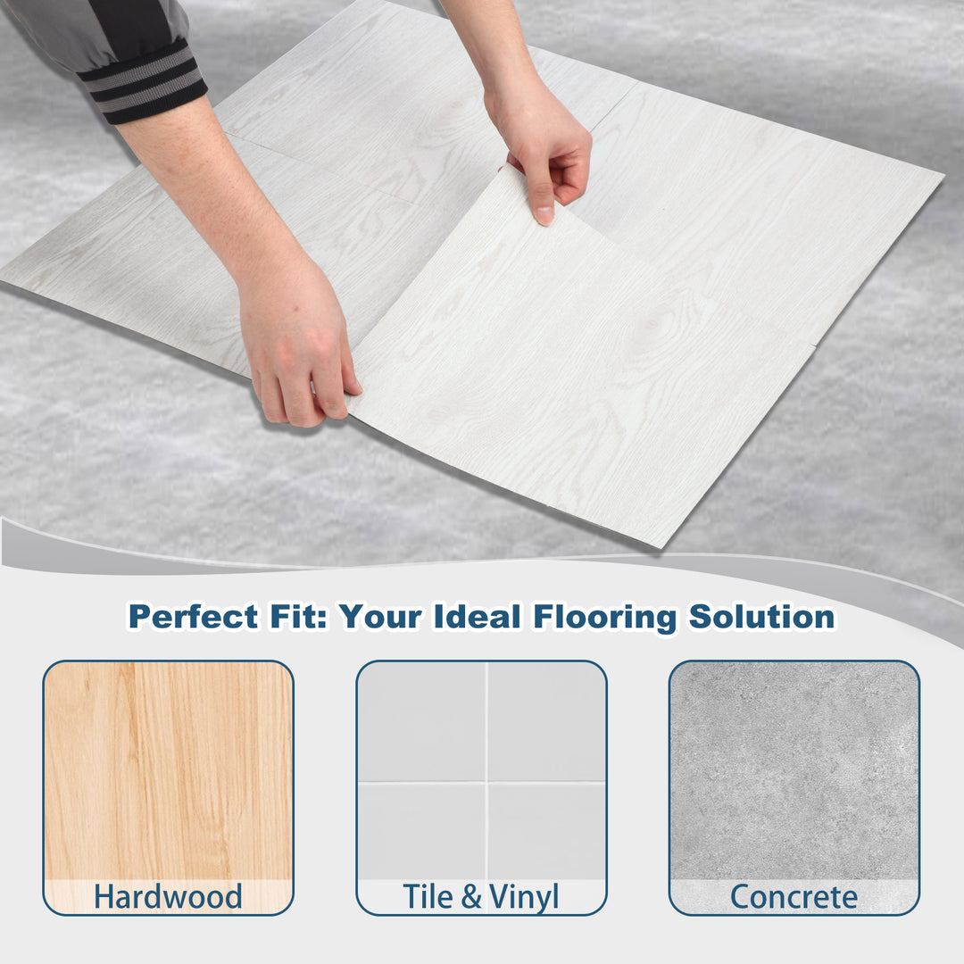 Stick-and-place flooring tiles