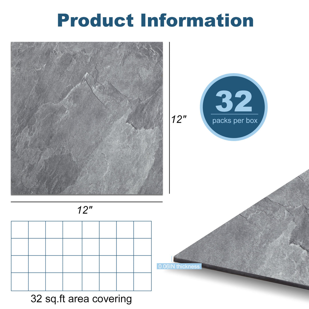 Size details of adhesive floor tiles