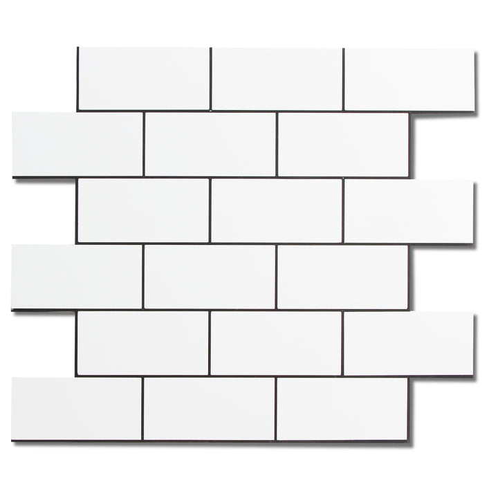 White with Black Grout Backsplash Tiles