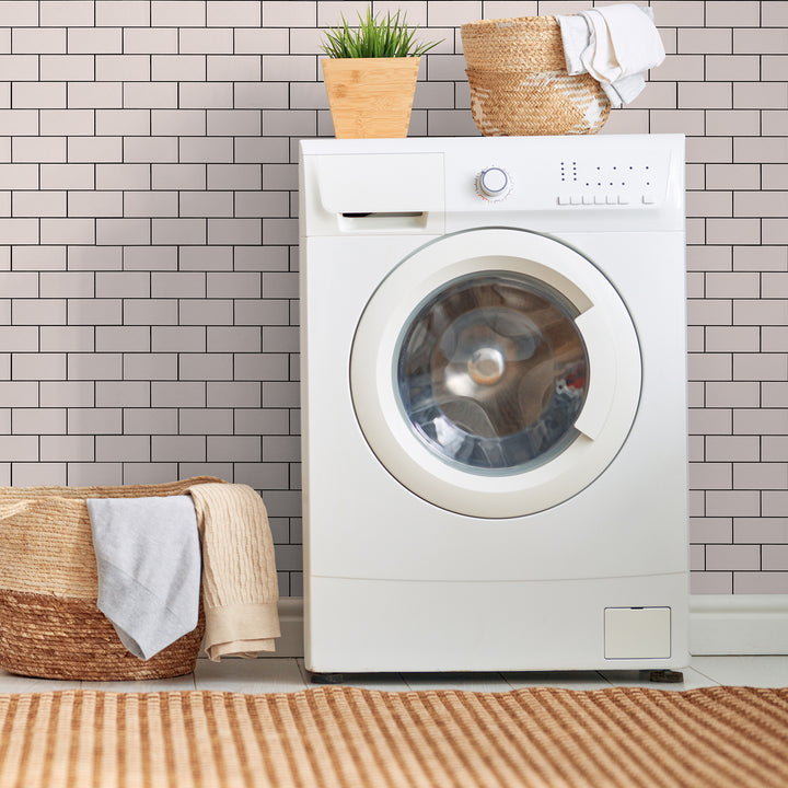 subway tile stick on laundry room