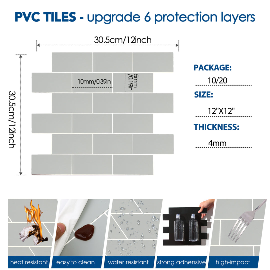 subway backsplash tile size