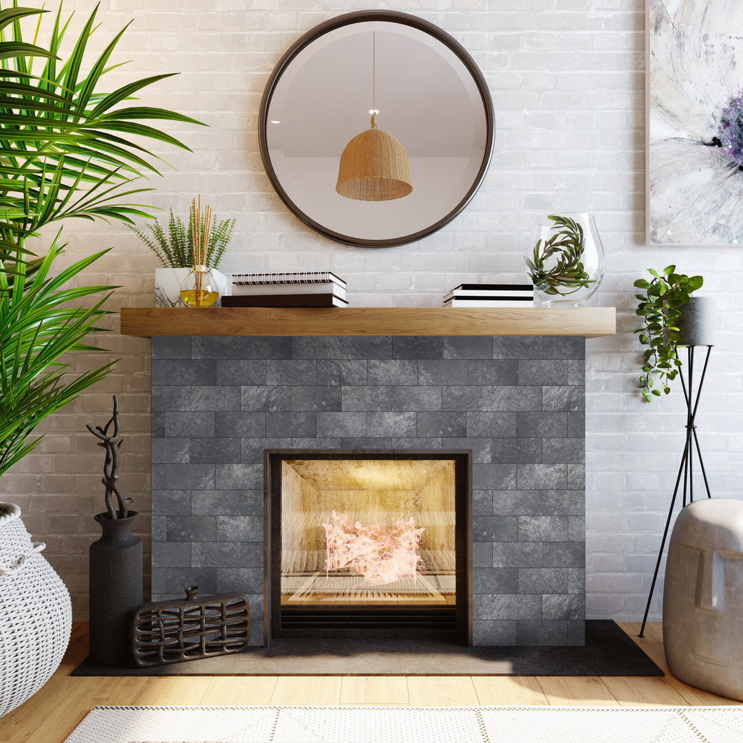 peel and stick fireplace tile