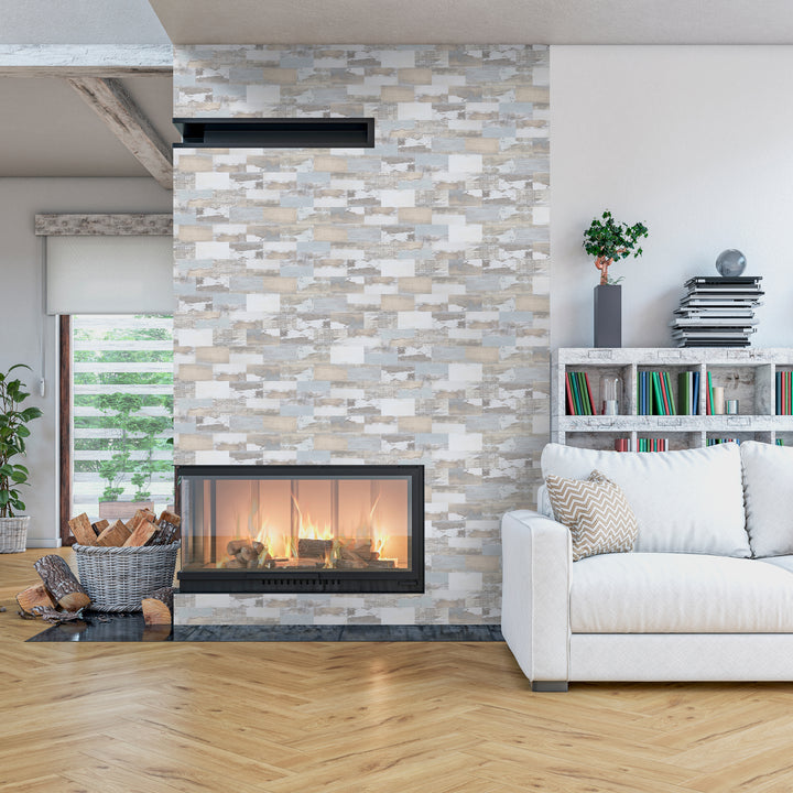 fireplace peel and stick tile