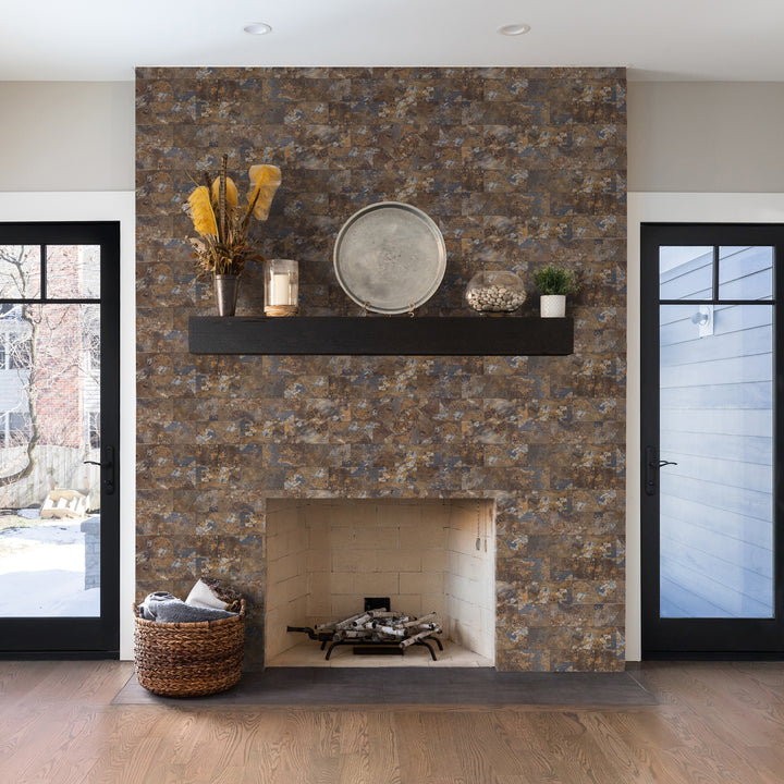 peel and stick fireplace tile