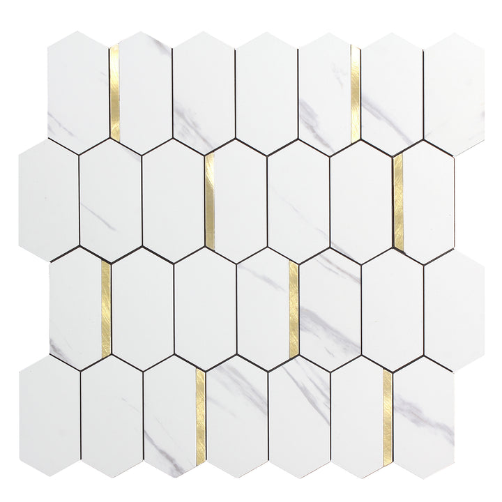 hexagon tiles with gold